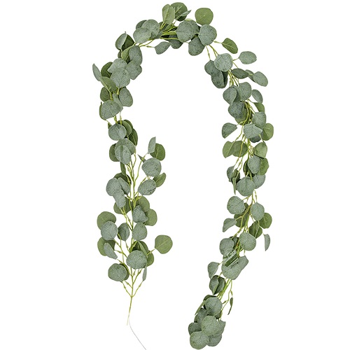 Naidiler Artificial Eucalyptus Garland Greenery Faux Eucalyptus Leaves in Frosted/Grayed Green Vines for Wedding Party Home (6 Ft)